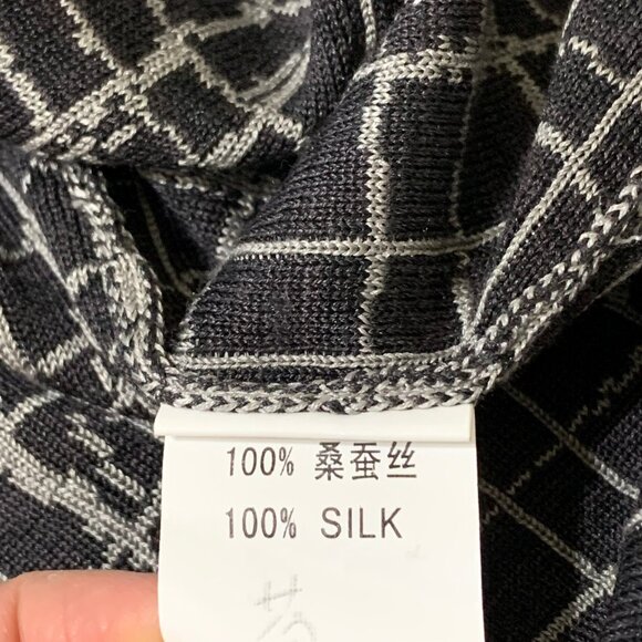 NWT 100% Silk Jacket Hoodie Women Grey Size Large Zip up Long Sleeves - Picture 8 of 11